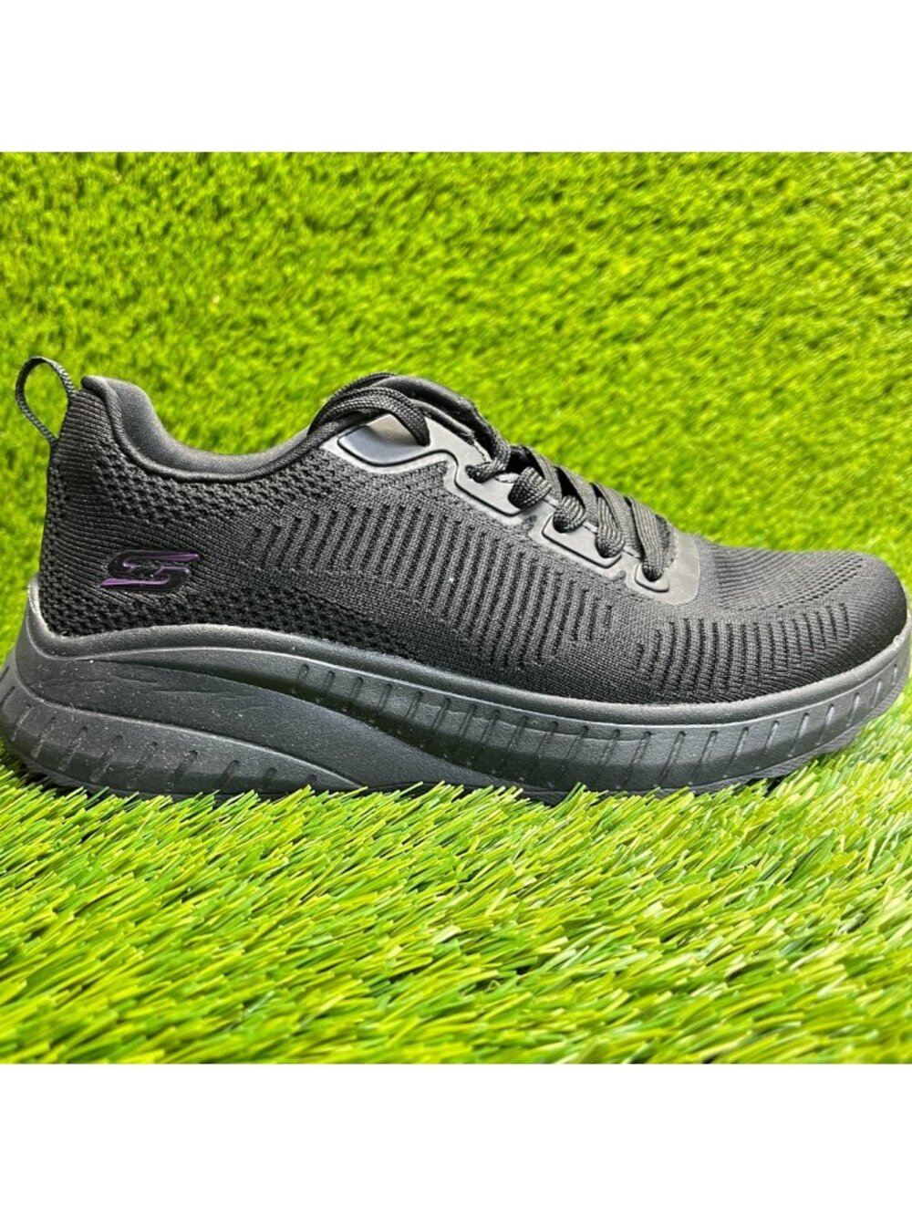 Skechers Bobs Squad Chaos Face Off Womens Size 7 Black Athletic Shoes Sneakers